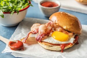 Egg & Bacon Brioche Breakfast Roll