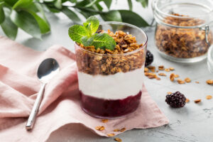 Granola Cup with Vanilla Bean Yoghurt & Berry Compote
